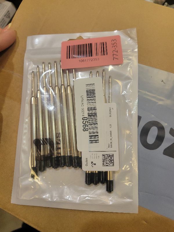Photo 1 of 12 Pieces Pen Refills Black Ink 1.0mm Medium Point Metal Ballpoint Refill Smooth Writing Pen Refills Replacement Refills for Retractable Ballpoint Pen School Office Supplies (Black)
