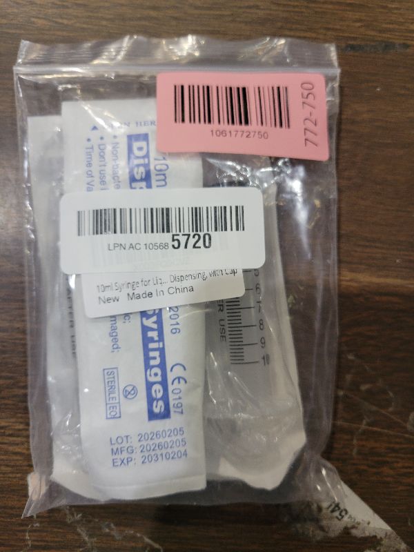 Photo 1 of 10ml Syringe for Liquid, Oral, Scientific Labs, Measurement, Dispensing, with Cap- 3 Pack