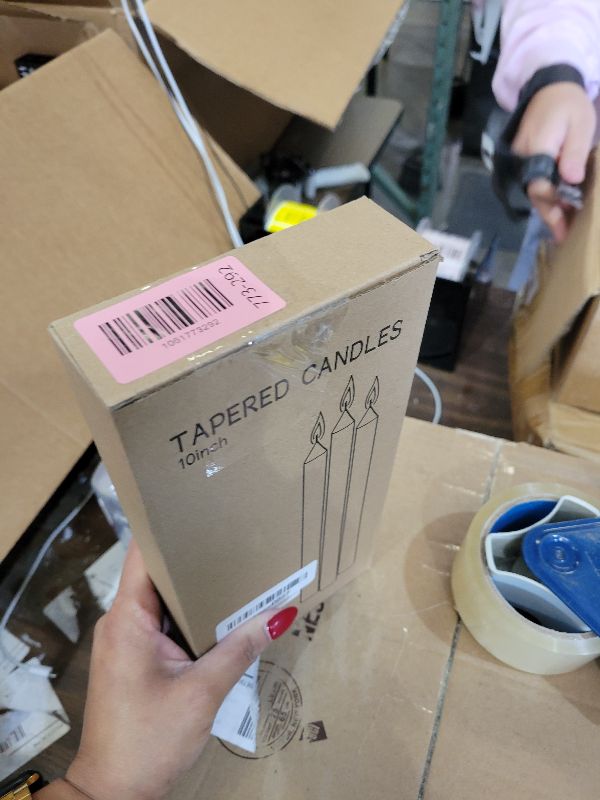 Photo 1 of 12 Pack Ivory Taper Candles 10 inch - Taper Candles Dripless, Smokeless, Unscented - 8 Hours Long Burning - Hand Poured Tall Candlesticks - Perfect for Home Decor, Weddings, and Special Occasions