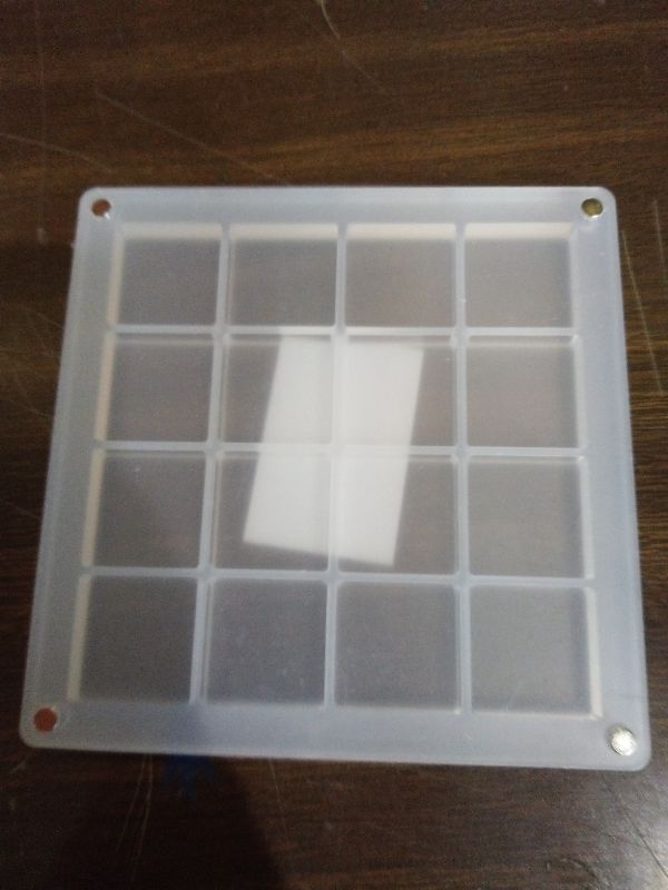 Photo 1 of 16 Grids Acrylic Display Box - Clear Shadow Box for Seashell, Rock, and Thimble Collection, Mini Trinket Shelf Organizer for Collectors
