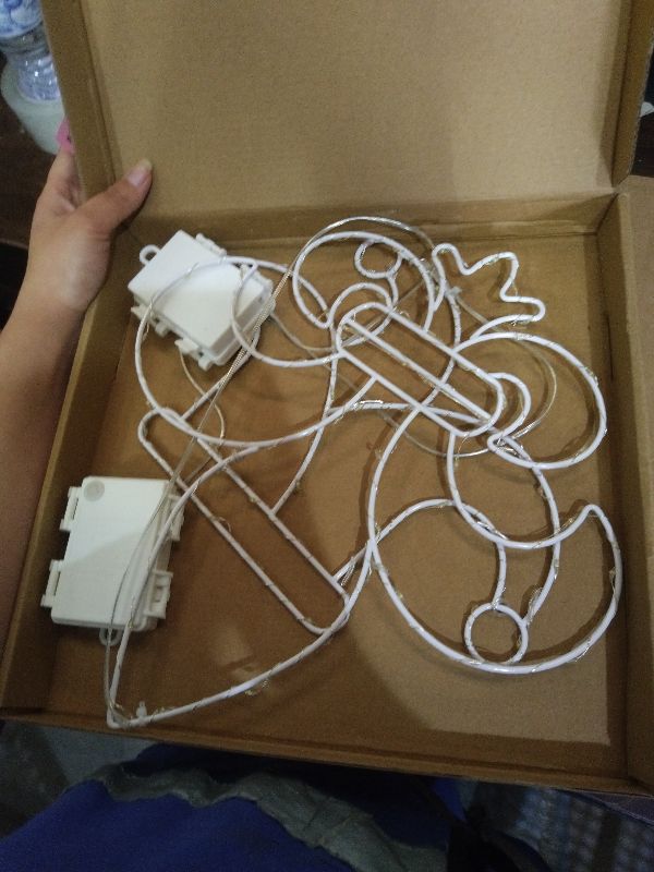 Photo 1 of 2 Pcs Mardi Gras Window Lights, Battery Operated LED Lights, Fleur De Lis & Clown Hat Hanging Lights for Indoor & Outdoor, Light Up Decorations for Mardi Gras Party & Home Decor