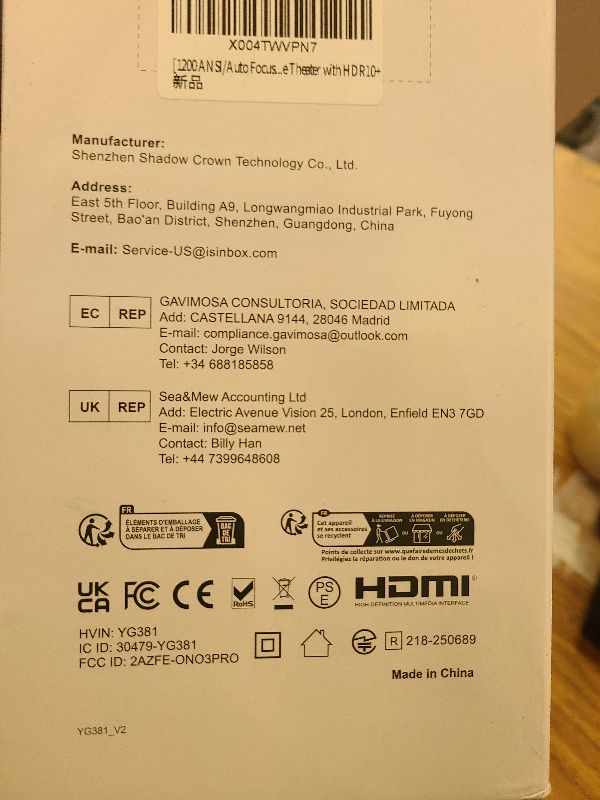 Photo 1 of [2000 ANSI/Auto Focus & Keystone/Built-in APP] 4K Outdoor Projector with Wifi and Bluetooth, Smart Portable Projector with Built in Apps YouTube/PrimeVideo & Dolby, Home Theater Projector with HDR10+