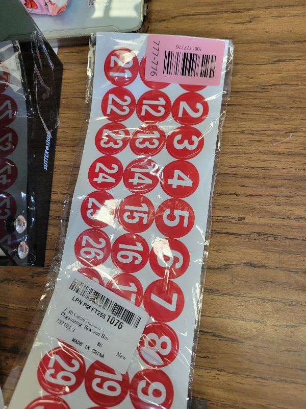 Photo 1 of 1-30 Circle Number Stickers, 1 Inch Consecutive Number Stickers, Red Circle Numbered Vinyl Sticker, Numbers Inventory Sticker for Inventory Classification, Adhesive Decal for Organizing, Box and Bin