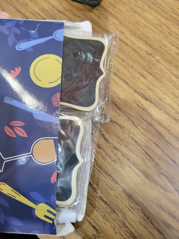 Photo 1 of 12pcs Mini Chalkboard Signs with Stand,Food Labels for Party Buffet, Food Tag/Name Card for Wedding Table, Name Tag Drink Labels Taco/Candy Bar/Bake Sale Food Sign, Catering Supplies Buffet Display