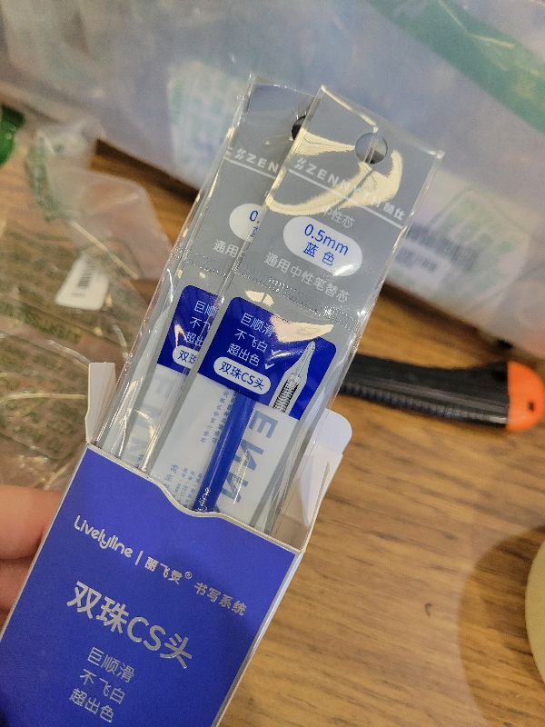 Photo 1 of 10 Pieces Gel Ink Pen Refills Replaceable Ballpoint Blue Ink Pen Refills Extra Fine Point 0.5mm Smooth Writing for Office School Supplies (Blue Ink)