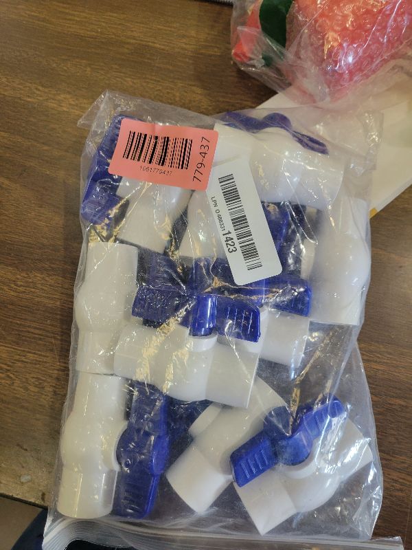 Photo 1 of 10PCS 1/2" PVC Ball Valve, Shut-Off Ball Valves Socket with Easy Turn Blue T-Handles, Slip PVC Valve for Water Project, Swimming Pool, Sewage Pump, Sprinkler Line, Outdoor Plumbing & Irrigation System