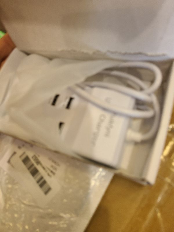 Photo 1 of 10-Port USB Charger Station, smart Multiple Charging Block/USB Power Strip for Multiple Devices,Mobile Phones and iPads,Smart Watches Tablets (White)