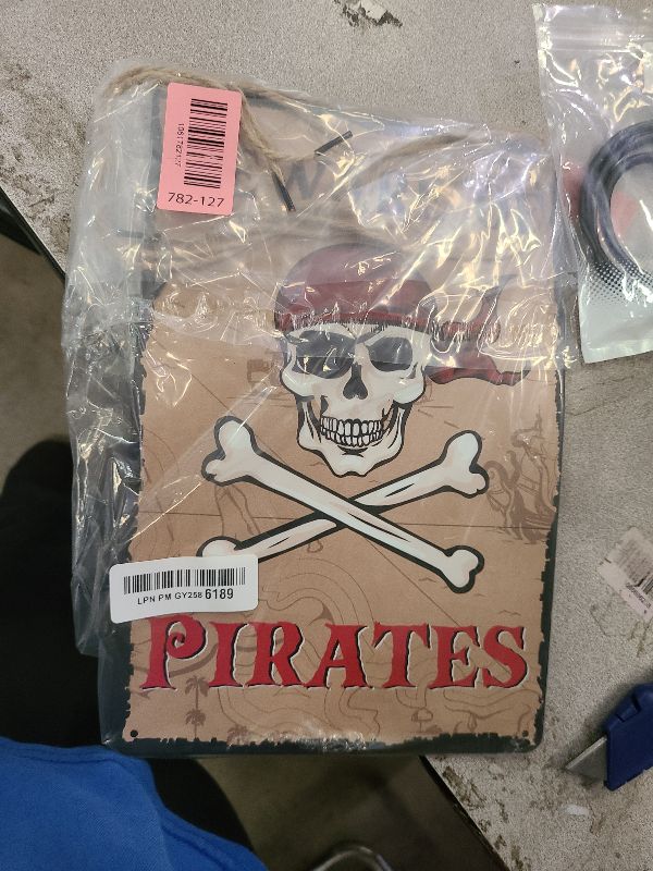 Photo 1 of 2 Pcs Pirate Metal Signs Pirate Theme Wall Decor Signs, 8 x 12 Inch Only All Others Will Walk The Plank and Beware of Pirates Metal Sign for Gasparilla Theme Celebration Decor Pirates Party Cave Bar