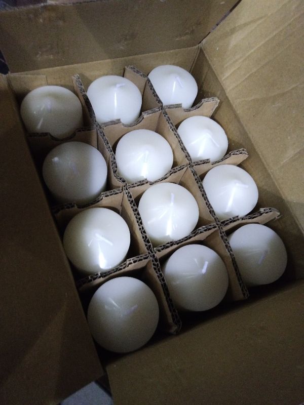 Photo 1 of 12 Pack Ivory 2x3 Inch Pillar Candles, 22 Hours Unscented Column Candles, Dripless Smokeless Unscented Candles for Home Weddings Restaurant Spa Church and Emergency