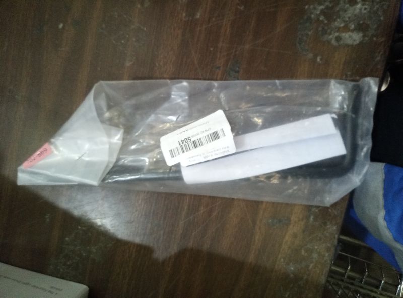 Photo 1 of 12" Heavy Duty Cane Bolt Gate Drop Rod Hardware Ground Latch for Wood PVC Vinyl Metal Fences Gates, Double Doors, Black Solid Steel -1 Pack