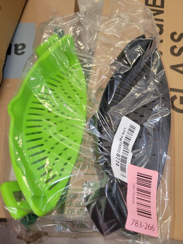Photo 1 of 2 Pcs Clip on Strainer, Pot Strainer for Pasta Meat Vegetables Fruit, Silicone Strainers - Fit All Pots Bowls.
