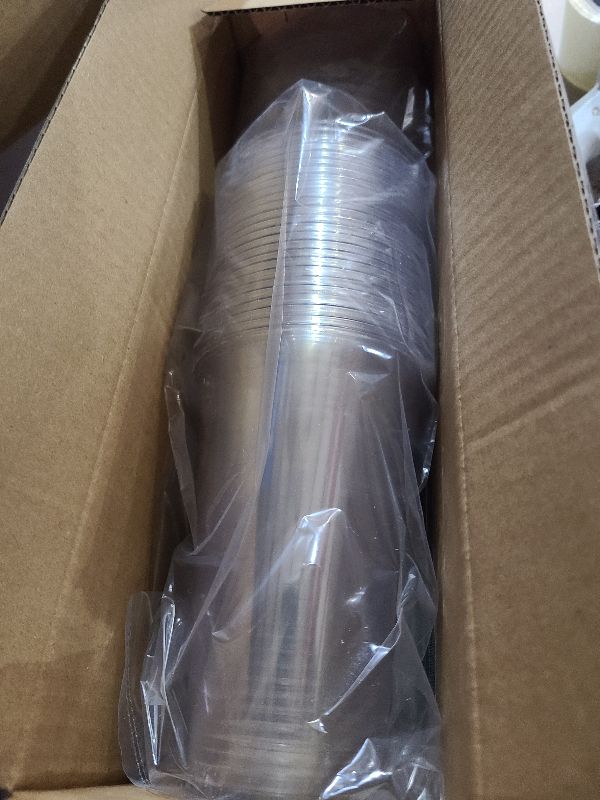 Photo 1 of 20 oz Clear Plastic Cups with Lids and STRAWS, Disposable Drinking Cups for Cold Drinks, Iced Coffee, Milkshakes, Smoothies, 25 Sets