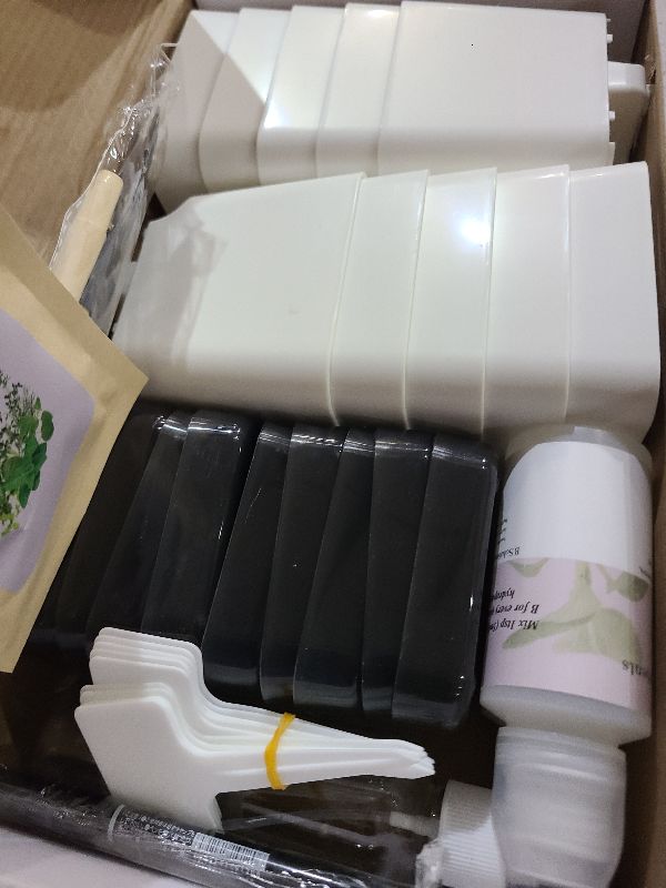 Photo 1 of 10-Set Indoor Herb Garden Starter Kit, 7 Seeds Growing into Basil, Parsley, Thyme, Mint, Cilantro, Dill, Oregano Including 10 White Pots, Markers, Nutritional Soil, Ideal Christmas Gifts for Women