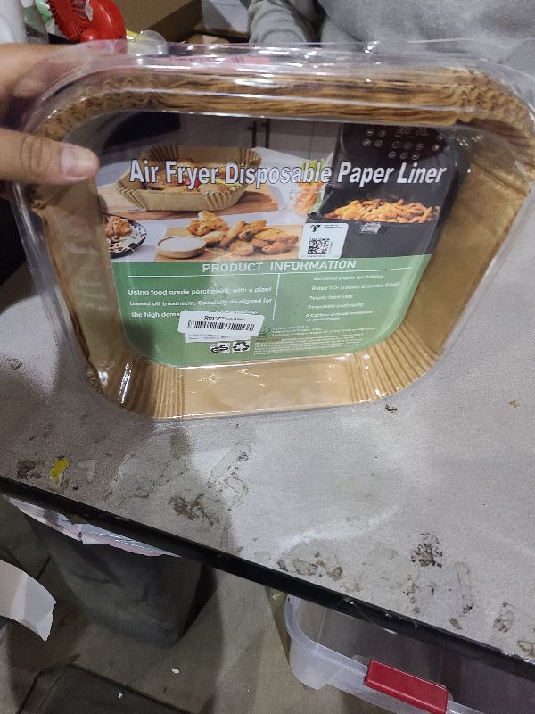 Photo 1 of 10 Inch Largest Square Air Fryer Disposable Paper Liner, XXL 100Pcs Air Fryer Parchment Liners for 8QT or Bigger Air Fryer, Non-stick, Food Grade Baking Paper for Frying, Roasting and Microwave
