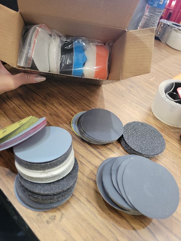 Photo 1 of 133 PCS Sanding Disc Drill Polishing Kit Sanding Attachment, 3 Inch Wet Dry Headlight Restoration Kit, Hook and Loop Sandpaper Buffing Pads with Rotary Tools for Car Wood Metal Glass Resin Expoxy