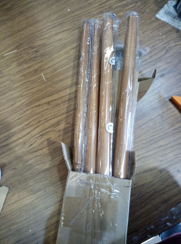 Photo 1 of 2 Pack Wood Curtain Rods for Windows 30 to 56 Inch, 1 Inch Boho Decorative Vintage Drapery Rod with Faux Wooden Grain Finial, Adjustable Heavy Duty Rustic Farmhouse Spliced Metal Curtain Pole