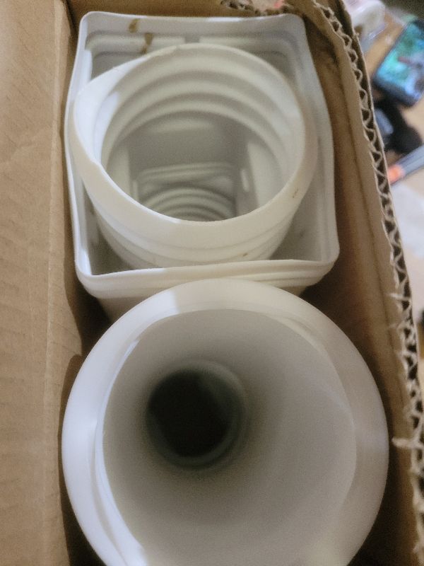 Photo 1 of 2 Pack Rain Gutter Downspout Extensions Flexible,Drain Downspout Extender Connector 21"-68",Screws for Included,White