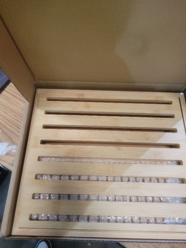 Photo 1 of 10.5" Bamboo Bread Slicer for Homemade Bread - Sourdough Slicing Guide with Crumb Catcher & Stable Mortise-Tenon Structure - Baking Gifts for Valentine's Day