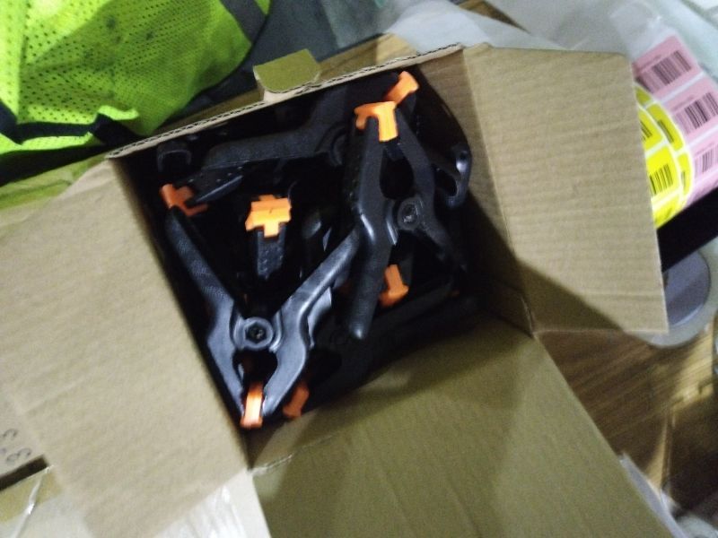 Photo 1 of 12 Pack 3.5 inch Plastic Spring Clamps, Black Heavy Duty Spring Clips Clamps for Balloon Arch, Crafts, Backdrop Stand, Woodworking, Photography Studios, Home Improvement