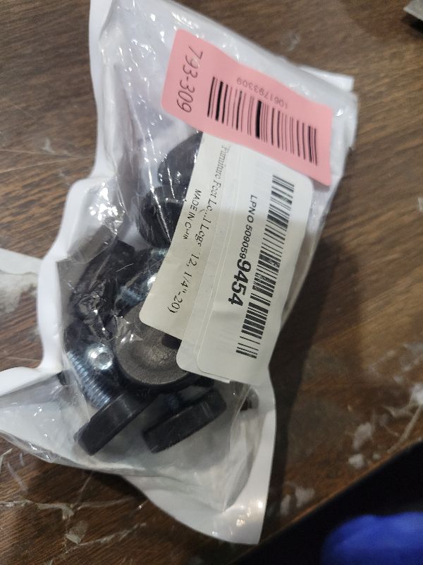 Photo 1 of 1/4" Thread Furniture Feet Levelers, 12 PCS Adjustable Furniture Feet Threaded Screw in, Leveling Feet Screw On Furniture Glide Leveling for Table, Cabinets, Chairs, Stool Legs