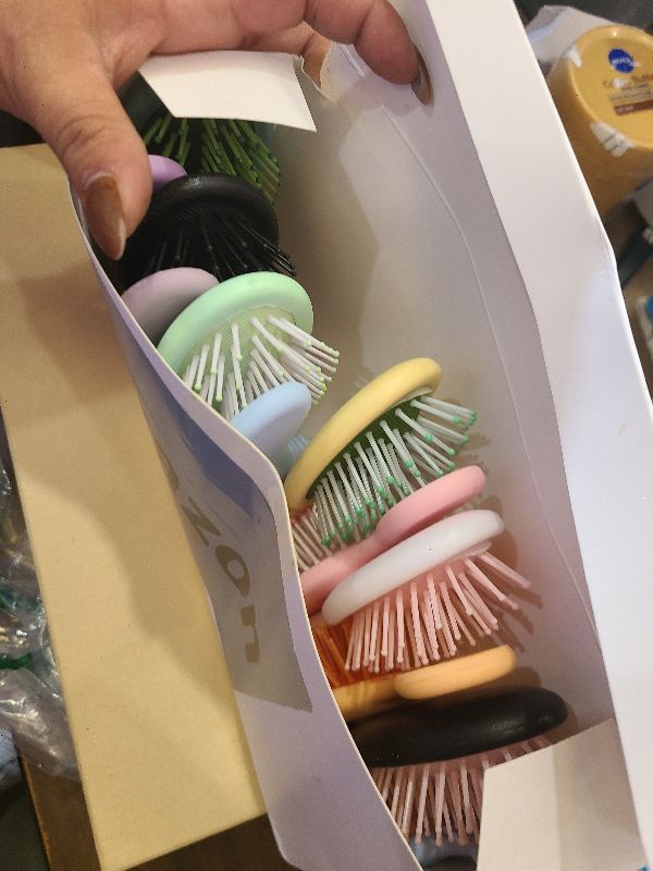 Photo 1 of 12 Pack Mini Hair Brush Bulk, Wet Hair Brush for Travel, Mini Brush for Most Hair Types, Compact Travel Hairbrush for Teens & Adults, Perfect for Bridesmaid Gifts, Party Favors