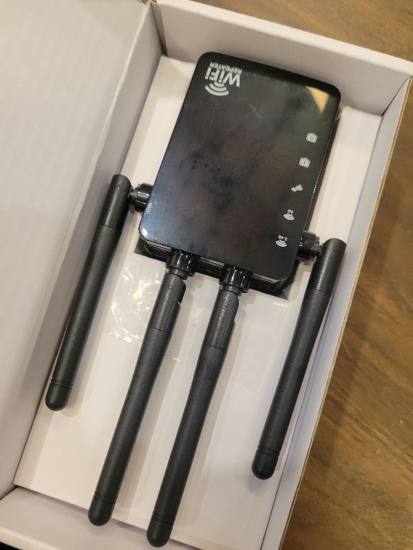 Photo 1 of 105-Device Compatible WiFi Extender Signal Booster, WiFi Extender, 12880 Sq.Ft Long Range, Dual Band 5GHz/2.4GHz 1200Mbps, Simple Installation for Home & Outdoor