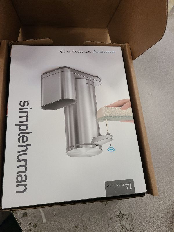 Photo 1 of 14 oz. Liquid Sensor Pump with Caddy, high-Grade Brushed Stainless Steel