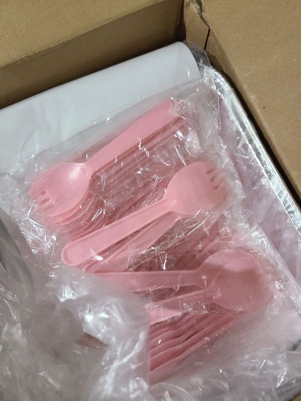 Photo 1 of (35-Pack) Pink 8x8 Inch Disposable Aluminum Pans with Plastic Lids,Stickers and Cake Spoons,Square Cake Pans for Parties,Baking Trays,Foil Pans for Holiday Cooking, Parties Meal Prep, Storage