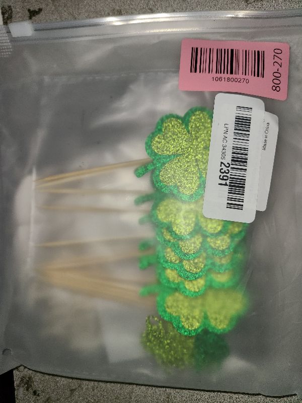 Photo 1 of 24Pcs St Patrick's Day 2nd Birthday CupcakeToppers Baby Shower for St Patrick's Day Party Decorations, Four Leaf Clover Cupcake Toppers for Second Birthday Party Decorations(2nd birthday)