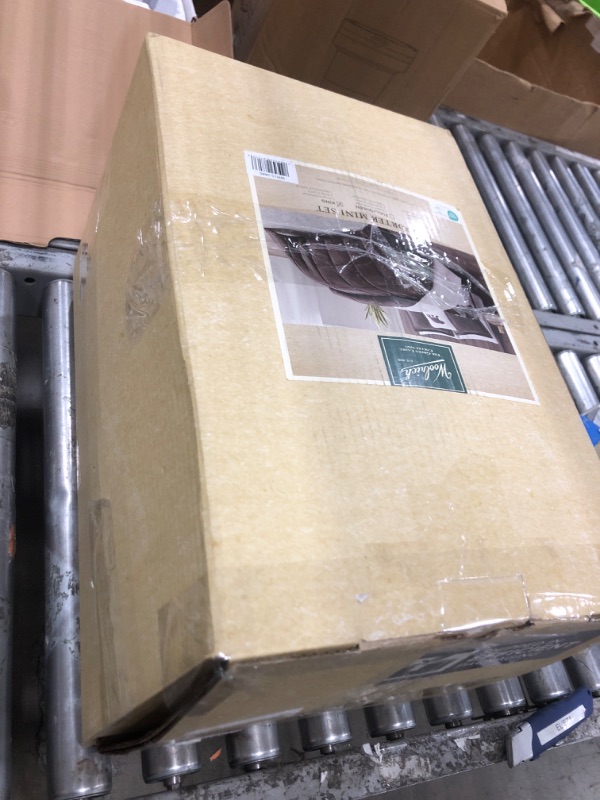 Photo 1 of *USED*Woolrich Reversible Comforter Set Ultra Soft Plush to Sherpa, Down Alternative, Cold Weather Winter Warm Bedding, with Matching Sham, Decorative Pillow Brown/Ivory King 4 Piece