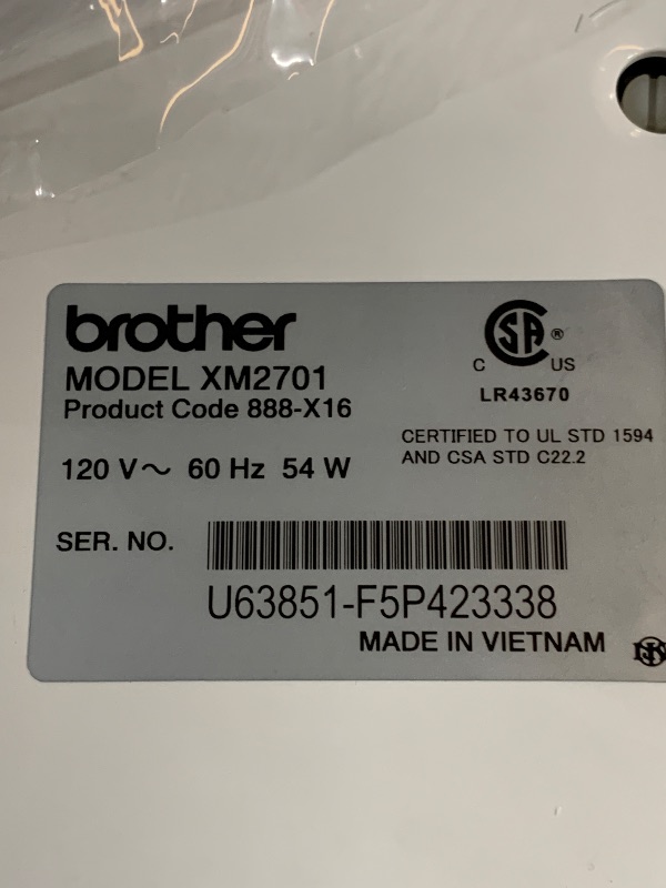 Photo 1 of (see all images) Brother XM2701 Sewing Machine, Lightweight, Full Featured, 27 Stitches, 6 Included Feet