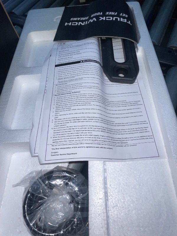 Photo 1 of RUGCEL WINCH 13500lb Synthetic Rope Winch 12V Waterproof Electric Winch,2 in 1 Wireless Remote Control, for SUV, Truck & Trailer - TANK Series **Parts Only**