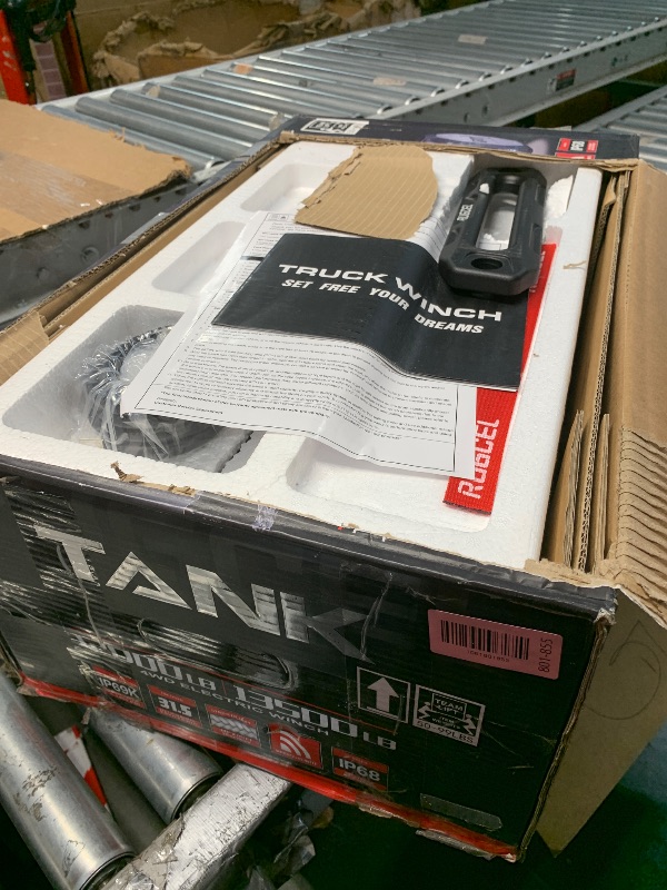 Photo 1 of RUGCEL WINCH 13500lb Synthetic Rope Winch 12V Waterproof Electric Winch,2 in 1 Wireless Remote Control, for SUV, Truck & Trailer - TANK Series **Parts Only**