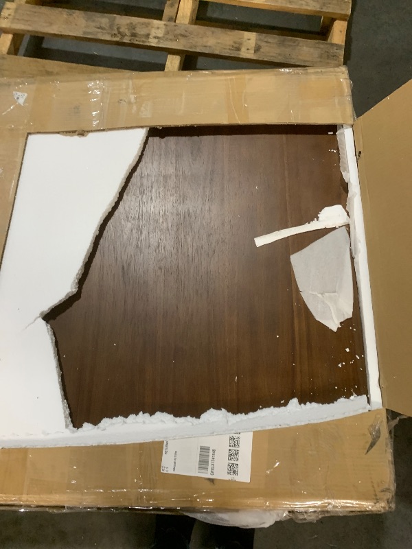 Photo 1 of **PARTS ONLY** Merax Modern Square Coffee Table with 4 Hidden Storage Drawers, 33.25" Wood Center Tables for Living Room, Minimalist Design, Easy Assembly, Walnut