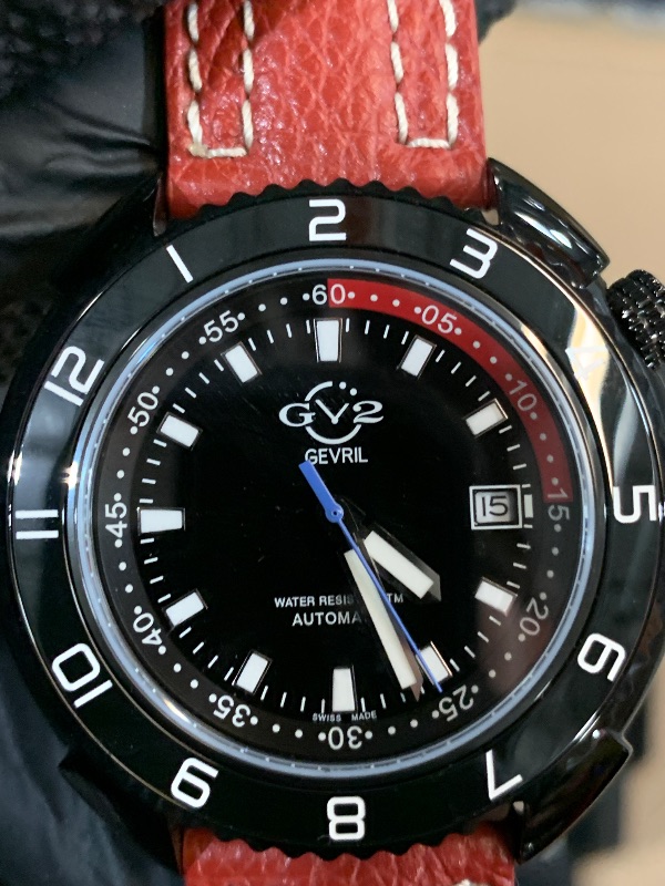 Photo 1 of ***(USED/ UNABLE TO TEST ITEM)***GV2 Men's Squalo Swiss Automatic Watch, Genuine Italian Leather Strap