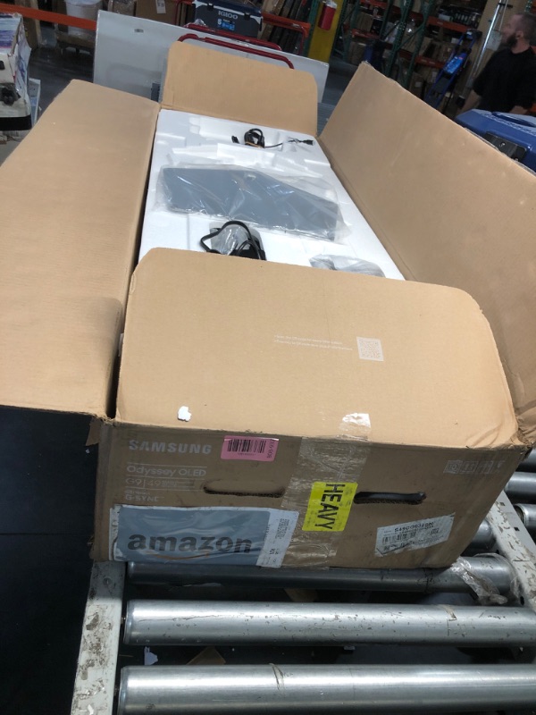 Photo 1 of (used)(minor damage) Samsung 49" Odyssey OLED (G93SC) Series Curved Gaming Monitor w QD-OLED, 240Hz, 0.03ms, DQHD, G-Sync Compatible, AMD