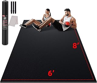 Photo 1 of ***STOCK PHOTO FOR REFERENCE ONLY***Large Exercise Mat for Home Workout,12‘x6’/10'x6'/9'x6'/8'x6'/7'x5'/6'x4' (7mm) Extra Thick Workout Mat, High-Density Gym Mat for Cardio, Jump Rope, MMA, Weights (Shoe-Friendly)