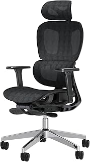 Photo 1 of  Ergonomic Office Chair, Big and Tall Desk Chair with Adjustable Lumbar Support & Seat Depth, High Back Computer Chair, Swivel Mesh Chairs with Wheels for Home Office, Black