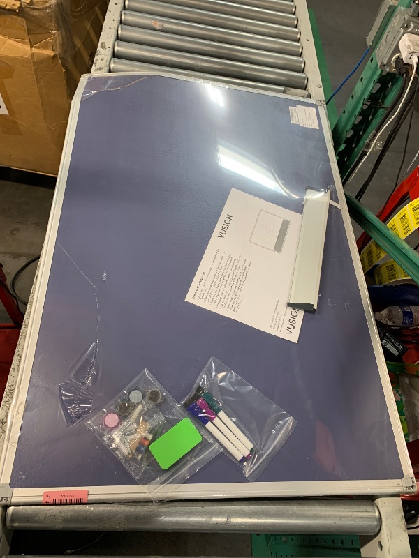 Photo 1 of ***DAMAGED - SEE NOTES/PICTURES***
VUSIGN Monthly Calendar Whiteboard Dry Erase Cork Board Combo, 24" x 36" Planning Board, Silver Aluminium Frame