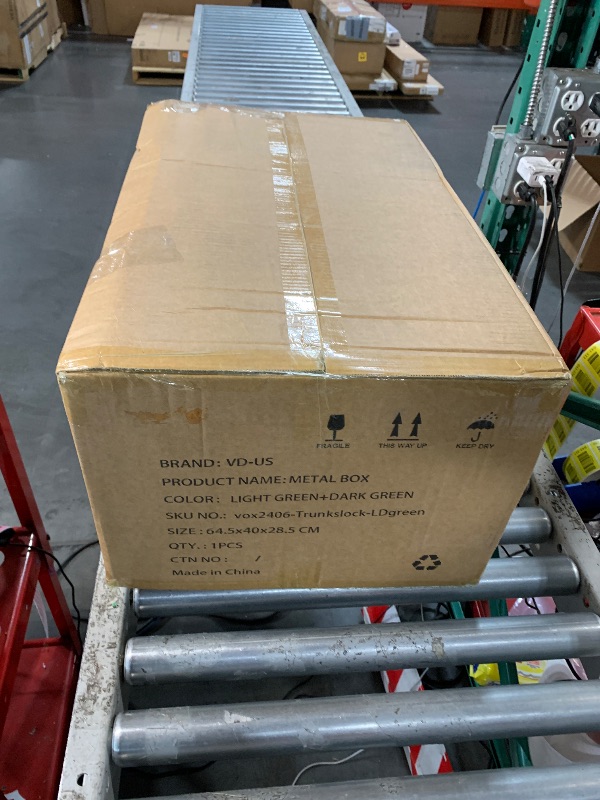 Photo 1 of ***MAJOR DAMAGED - SEE NOTES/PICTURES***
Vixdonos Decorative Large Metal Box Storage Trunk Chest Set of 2 College Dorm Organizer with Hardware Hasps and Handle for Home Deocr,23.7X14.2X9.5 Inches