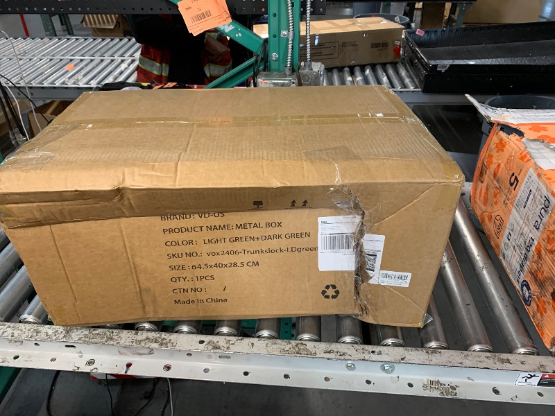 Photo 1 of ***MAJOR DAMAGED - SEE NOTES/PICTURES***
Vixdonos Decorative Large Metal Box Storage Trunk Chest Set of 2 College Dorm Organizer with Hardware Hasps and Handle for Home Deocr,23.7X14.2X9.5 Inches