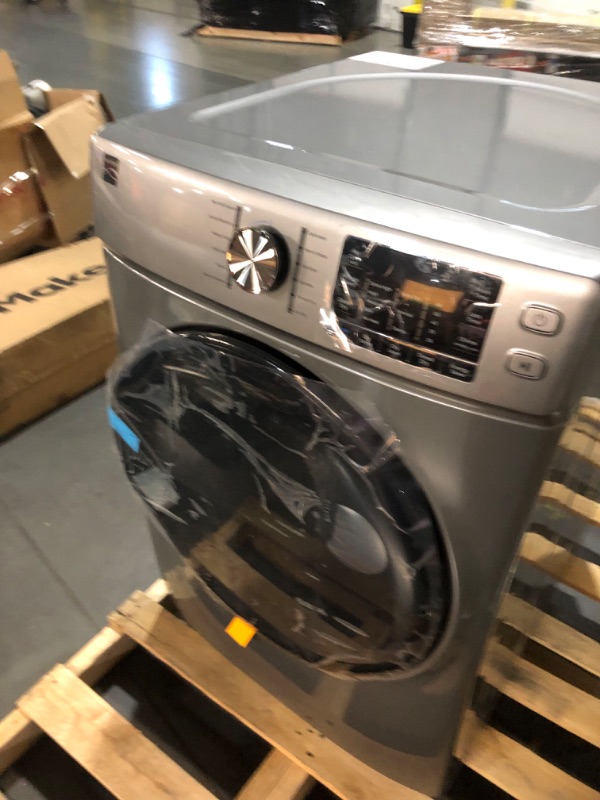 Photo 1 of (truck/trailer pick up only)
**missing power cord**
Kenmore 8.0 cu. ft. Front Load Electric Dryer with Wrinkle Guard & Accela Steam to Reduce Wrinkles, Static & Odors - Smart Sensor Drying - LED - ENERGY STAR Certified - Metallic Silver
