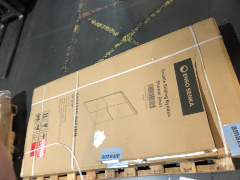 Photo 1 of (truck/trailer pick up only)
ENSO SENKA 56-60" W x 72" H Semi-Frameless Bypass Sliding Shower Door, Easy-to-Clean Treated Clear Tempered SGCC Glass, Brushed Nickel