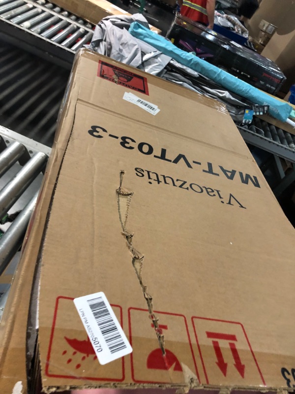 Photo 1 of ****************Mirror is broken************
Viaozutis Vanity Desk with Mirror and Lights, with Hidden Shelves,4 Compartments,2 Drawers,Cabinet & Stool,Dimmable LED Lights,Power Outlets, Ideal for Bedroom Vanity Organization (Pink)