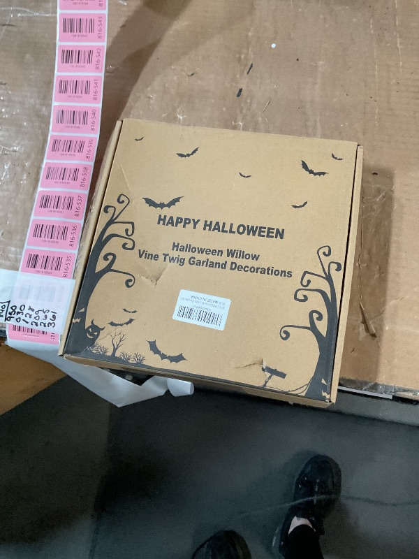 Photo 1 of [8 Modes & Timer] 6Ft 45 LED Halloween Willow Vine Twig Garland with Orange Lights - Battery Operated, Waterproof Halloween Decor for Indoor Wall, Fireplace Mantle, Home Party (Pumpkin, 6FT)