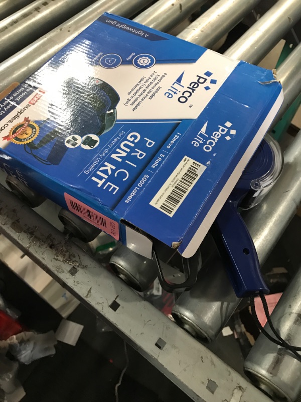 Photo 1 of ***(PARTS ONLY/ NON FUNCTIONAL)***Perco Lite 1 Line Price Gun with Labels Kit - Includes 1 White Roll, 6 Multicolored Rolls, 2 Ink Rollers, 1 Ink roll and Labels Pre-Loaded