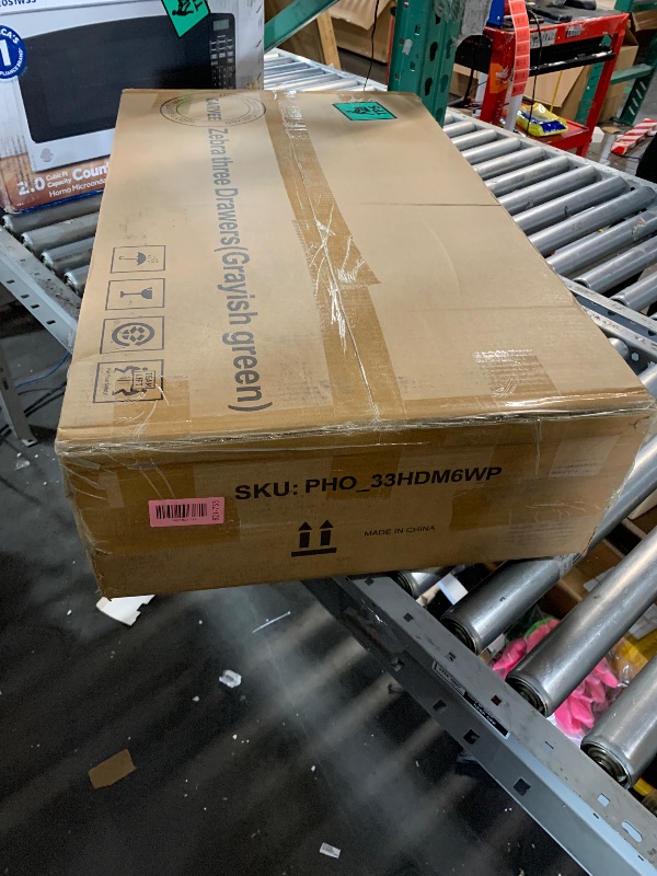 Photo 1 of ***FACTORY SEALED***
GAOMON Fluted 3 Drawer Dresser, Stylish Bedroom Nightstand with Deep Storage Drawers and Wide Surface, Multi-Functional Wooden Organizer for Living Room, Hallway, and Kids Room, Green