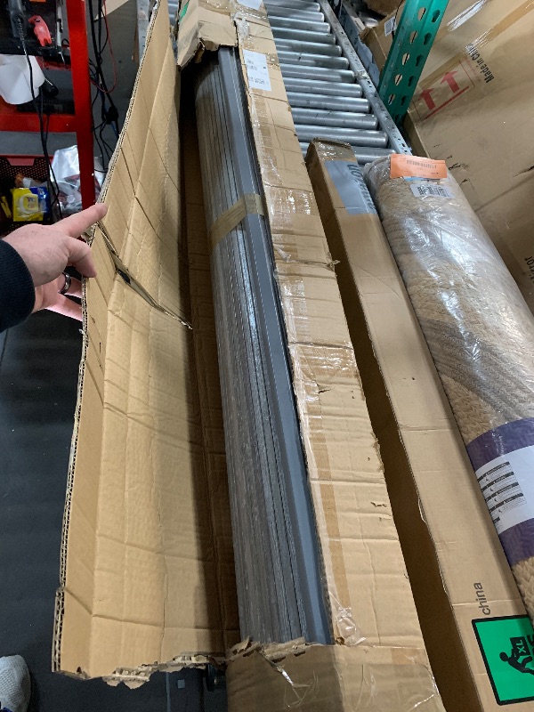 Photo 1 of Red Lantern 7 ft. Tall Bamboo Wave Screen - Grey