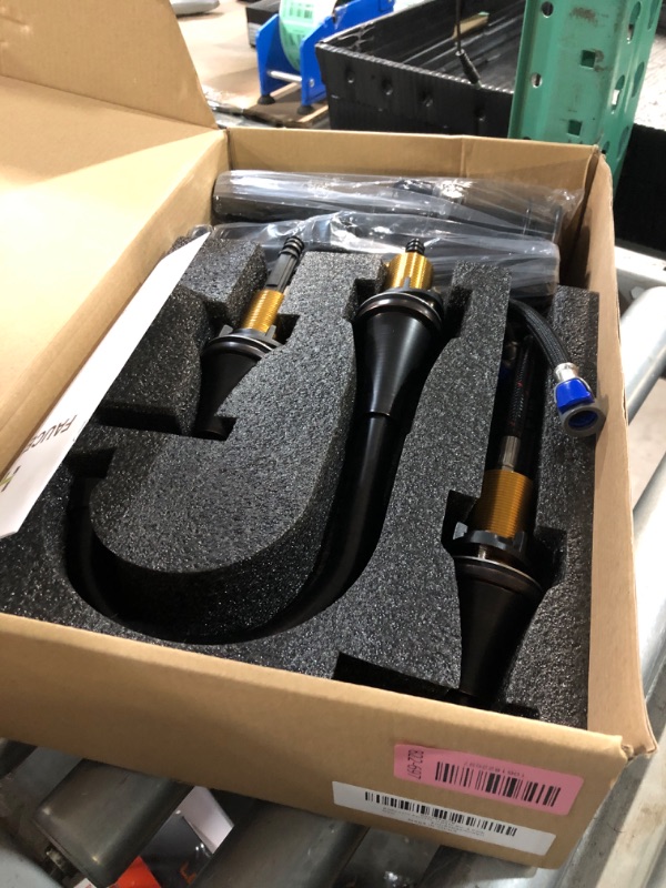 Photo 1 of ***(USED/ UNKNOWN IF MISSING PARTS)***Bathroom Faucets for Sink 3 Hole, Hurran Oil Rubbed Bronze Bathroom Sink Faucet with Pop-up Drain and Supply Lines, Stainless Steel Lead-Free Widespread Faucet for Vanity RV, 2 Pack