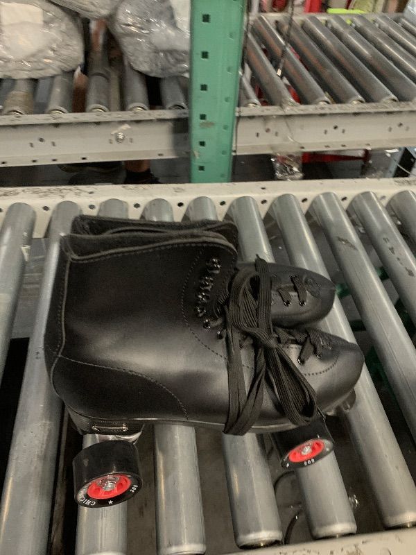 Photo 1 of (used)(minor damage) Chicago Boys' Classic Quad Roller Skates Black Junior Rink Skates, Size J12